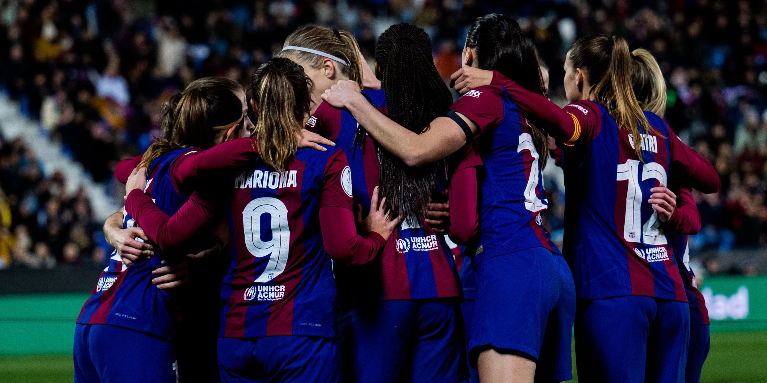 Les jugadores del Barça, celebrant un gol a la final de la Supercopa d'Espanya contra el Llevant | @FCBfemeni