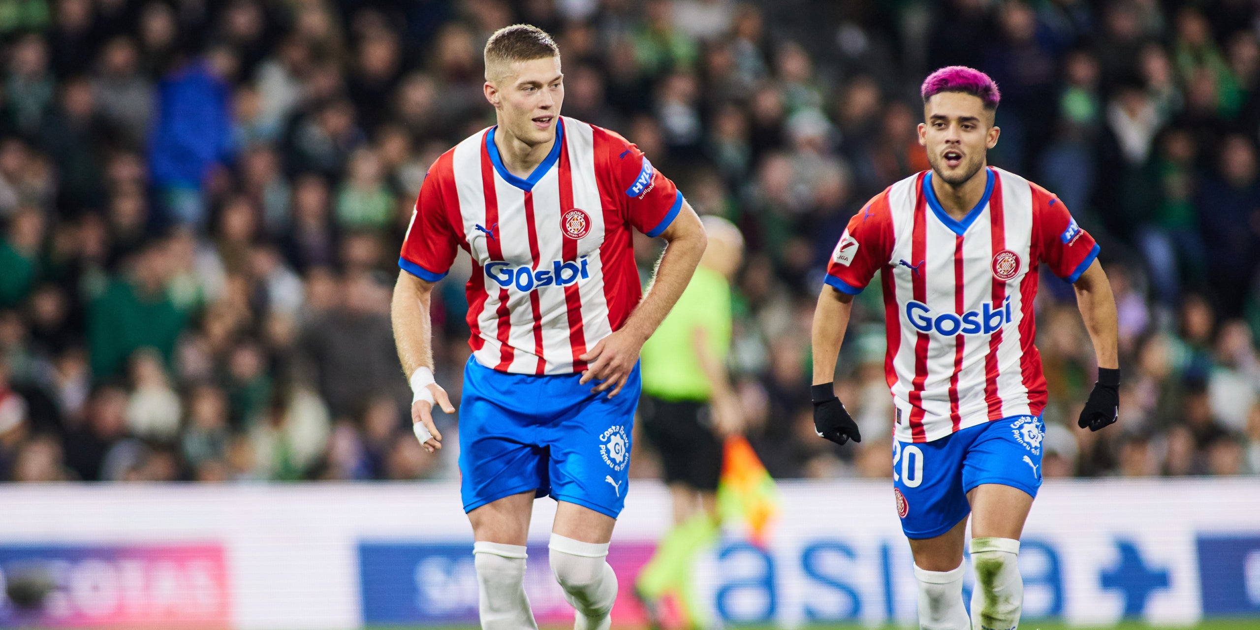 Artem Dovbyk i Yan Couto, durant un partit amb el Girona | Europa Press