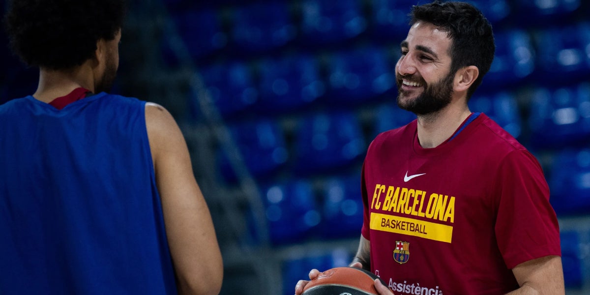 Ricky Rubio, durant un entrenament amb el Barça | Europa Press