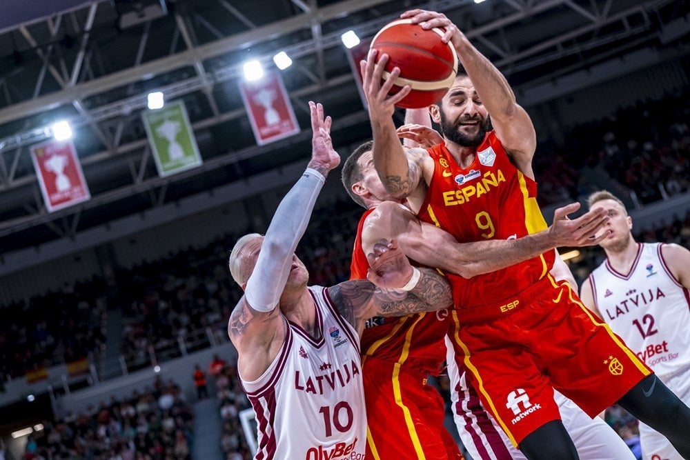 Ricky Rubio, durant el partit contra Letònia | Europa Press