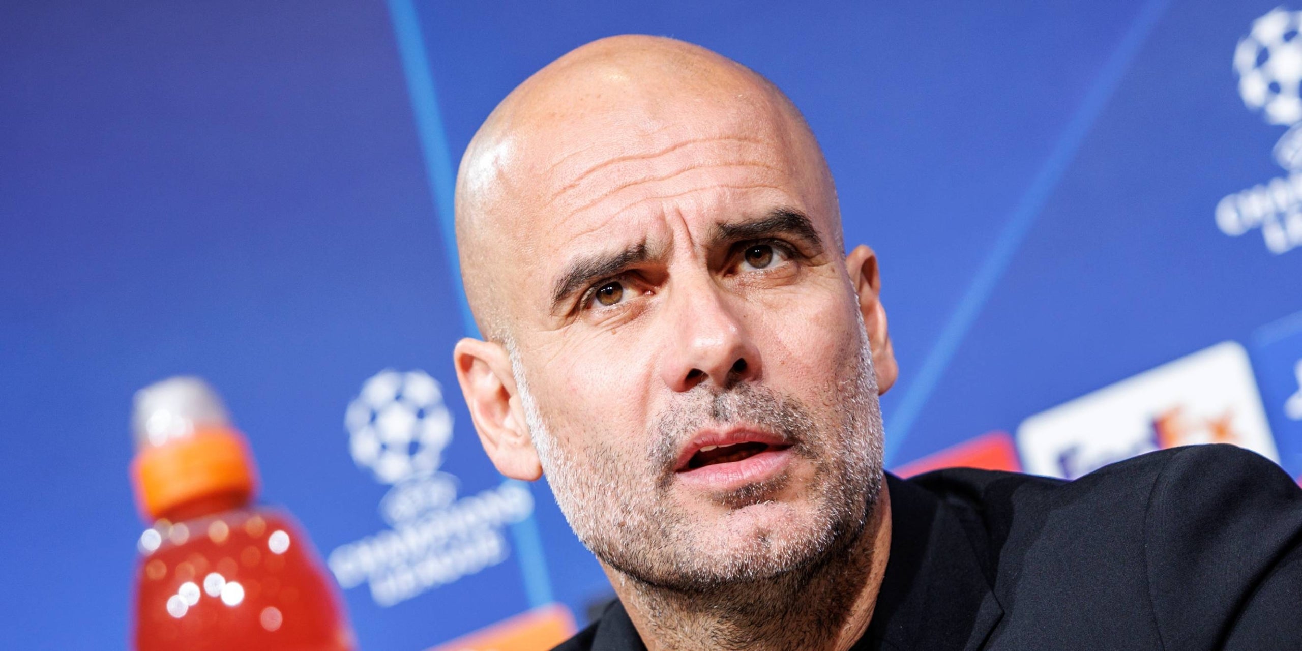 Pep Guardiola, entrenador del Manchester City, en una roda de premsa | Europa Press