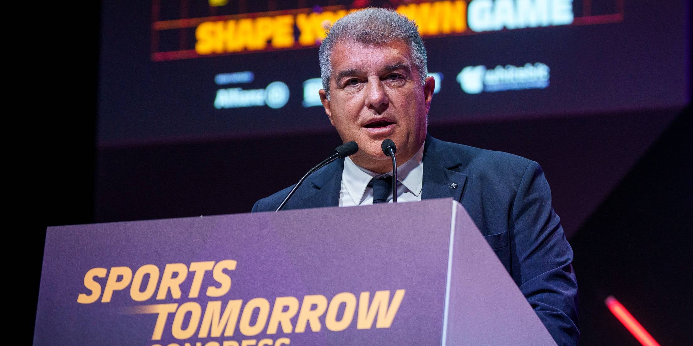El president del Barça, Joan Laporta, durant el Sports Tomorrow Congress del MWC | FC Barcelona