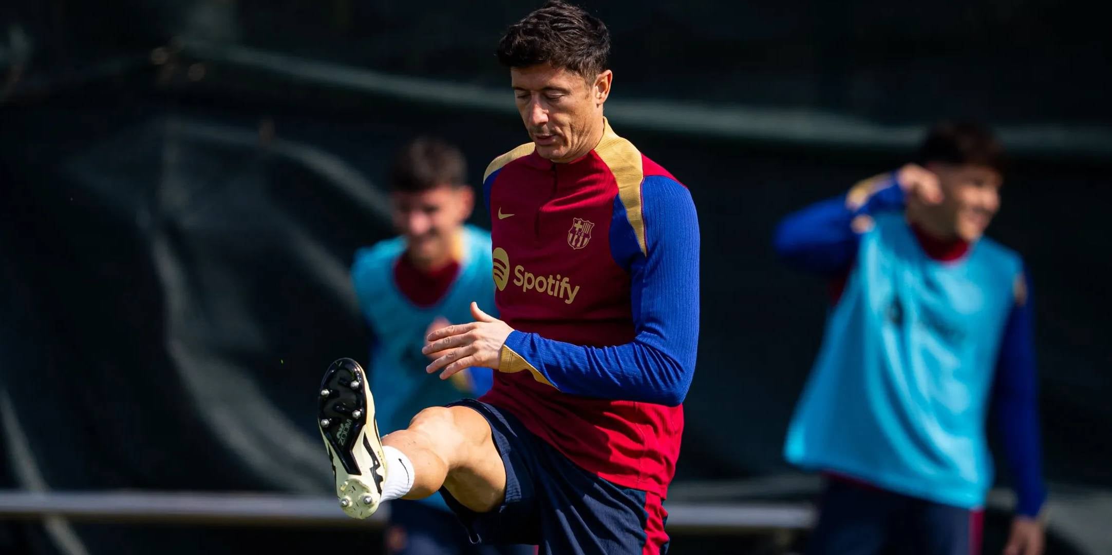 Robert Lewandowski, durant un dels últims entrenaments del Barça | FC Barcelona