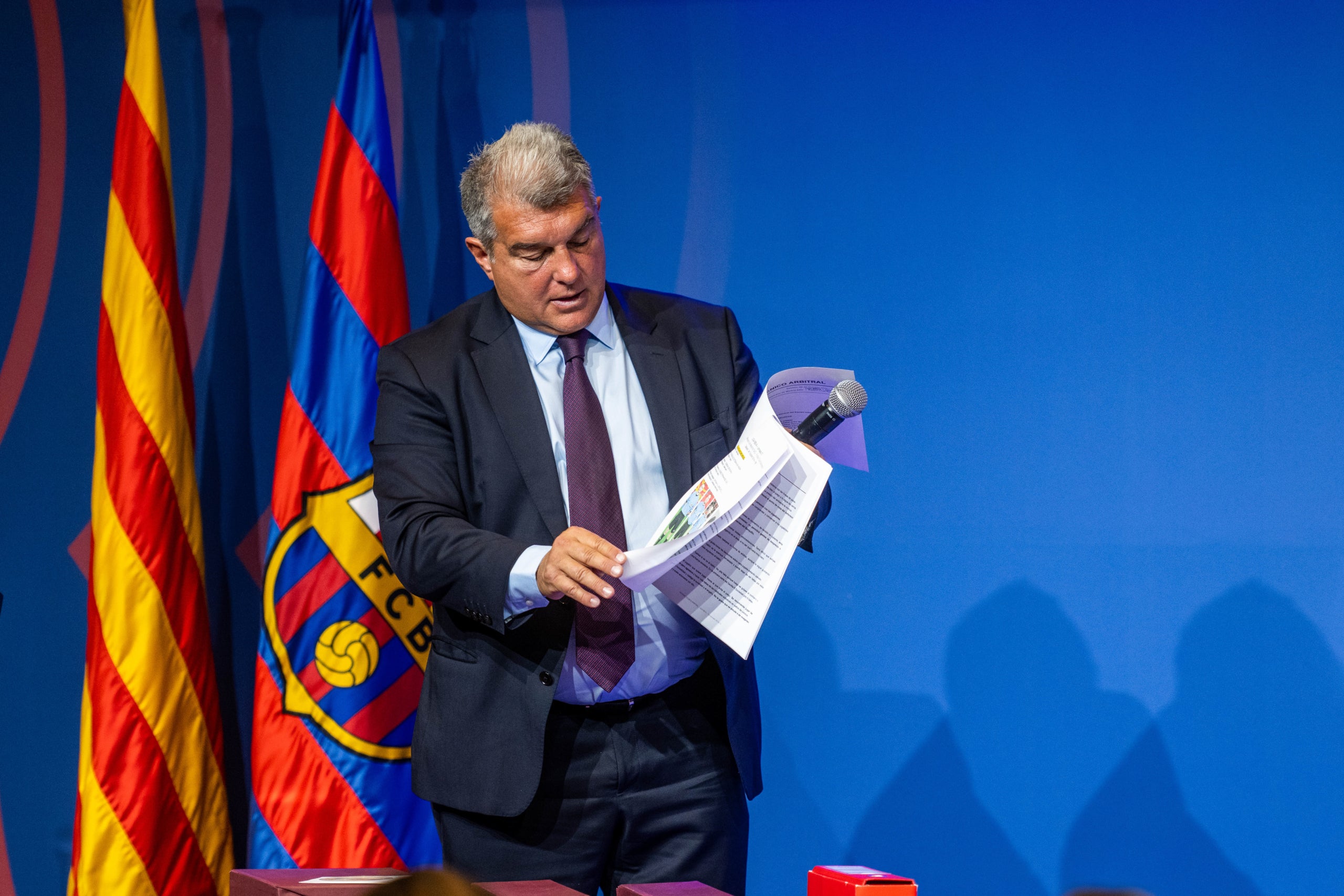 Joan Laporta, donant explicacions sobre el cas Negreira | Europa Press