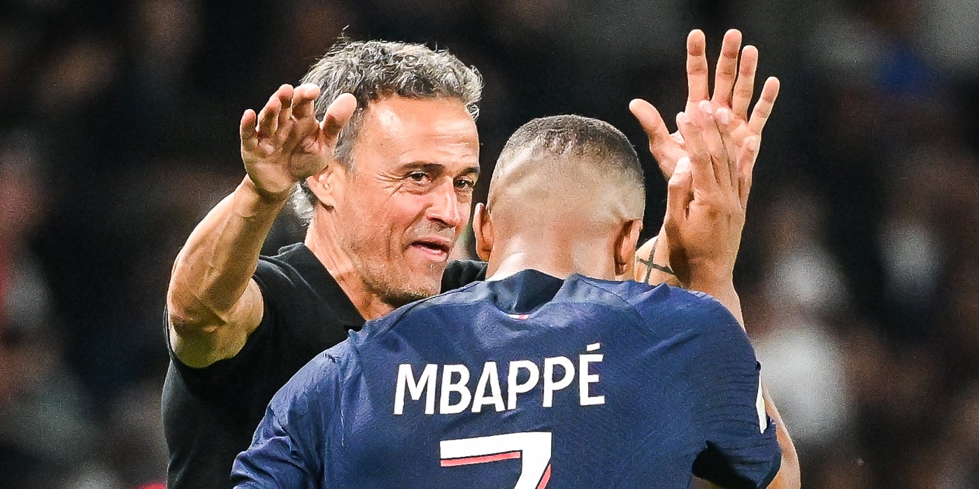 Luis Enrique y Kylian Mbappé, durante un partido con el PSG | Europa Press
