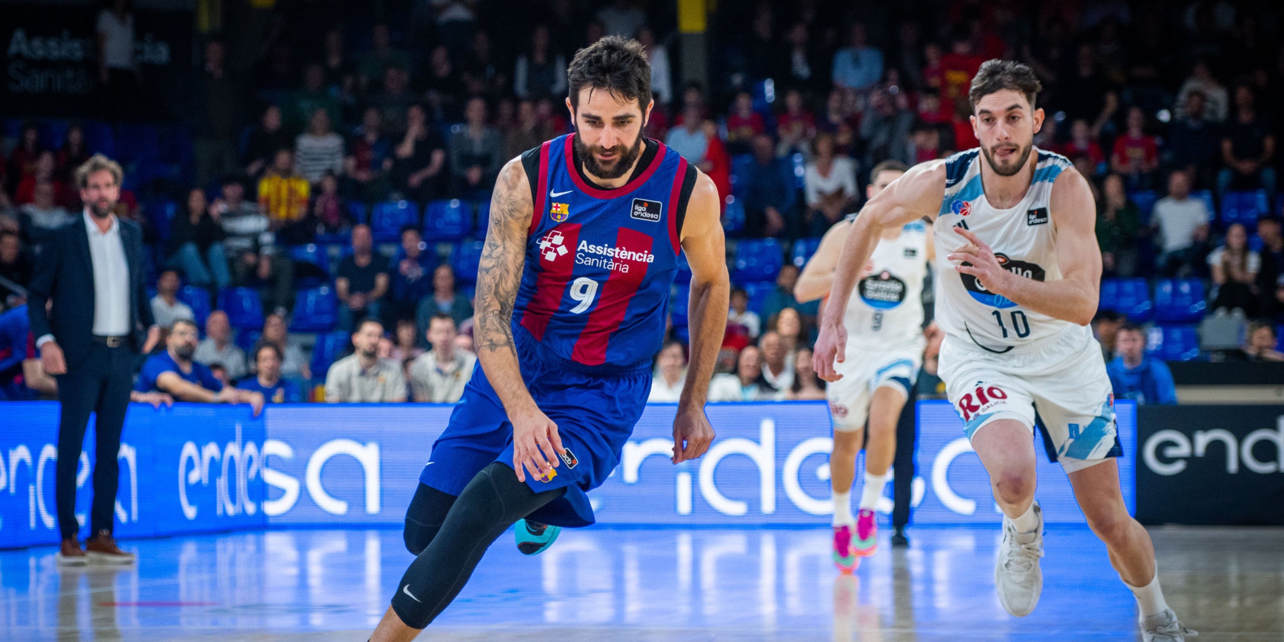 Ricky Rubio, durante el partido contra el Río Breogán | @FCBbasket