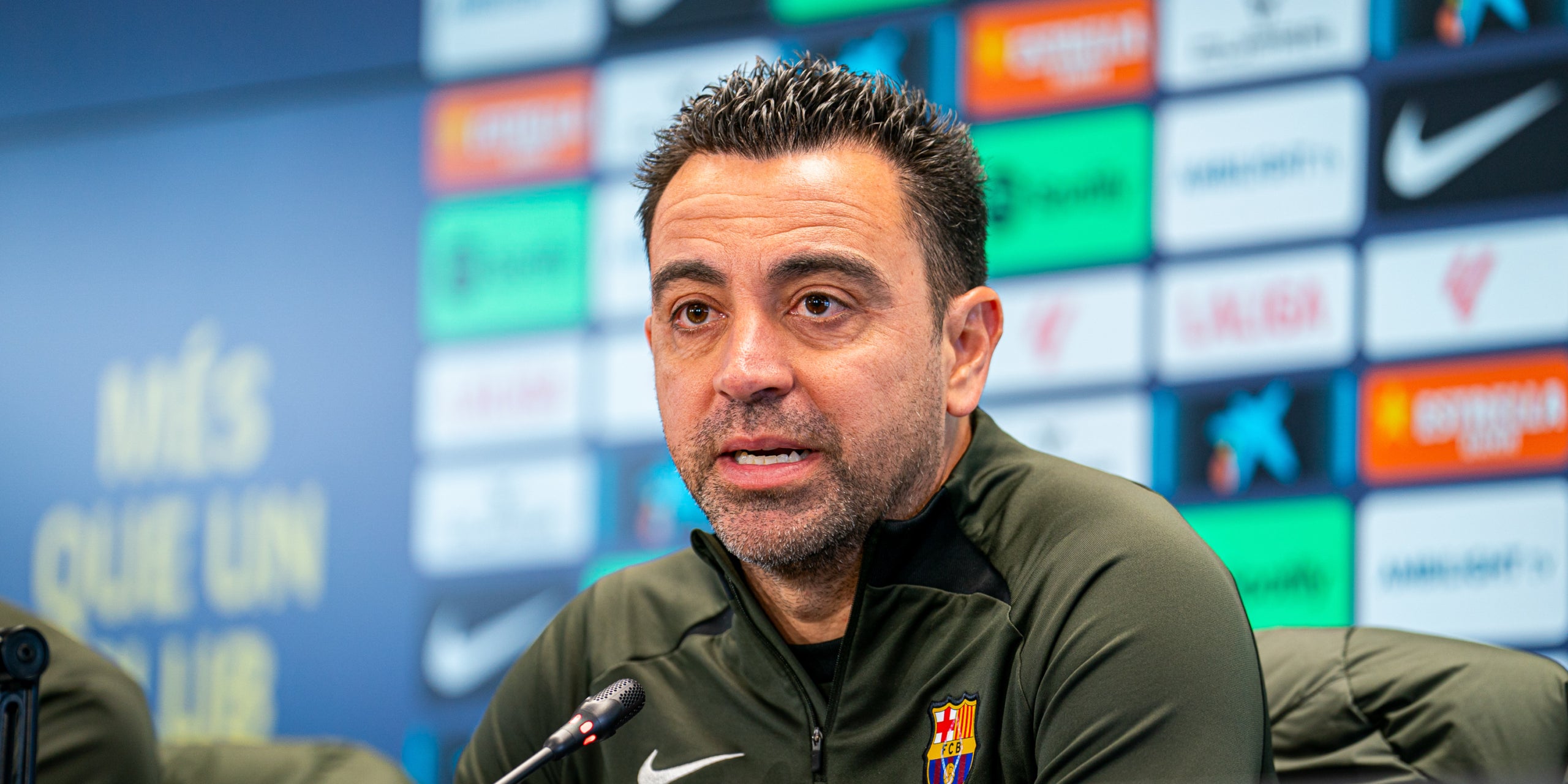 Xavi Hernández, durante una rueda de prensa con el Barça | @FCBarcelona