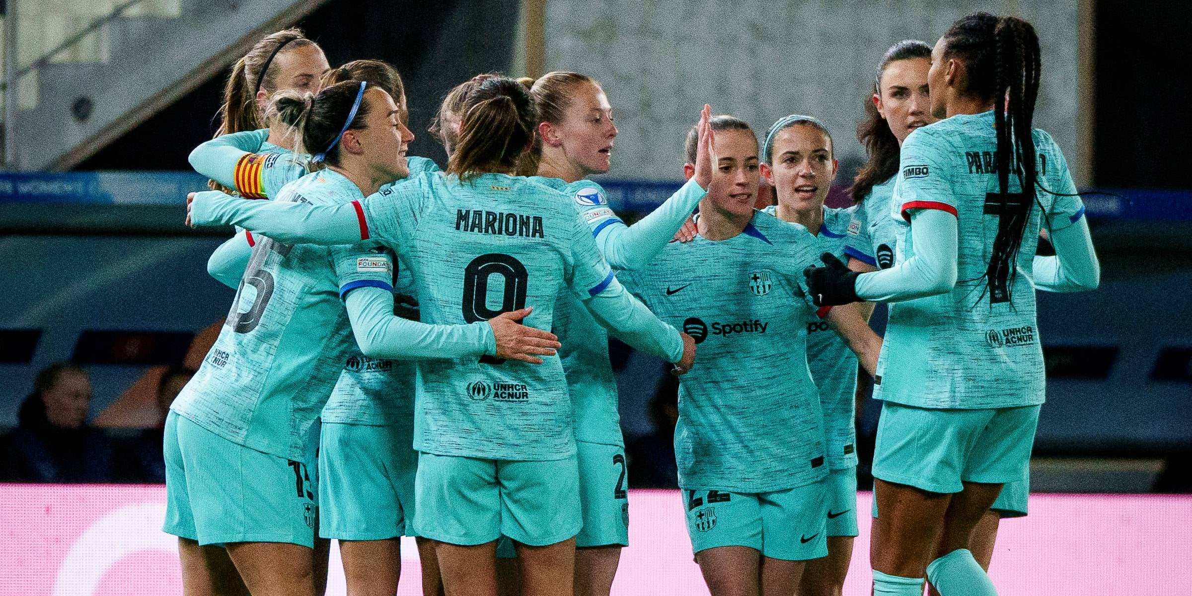 Les jugadores del Barça celebren un dels gols contra el Brann | FC Barcelona