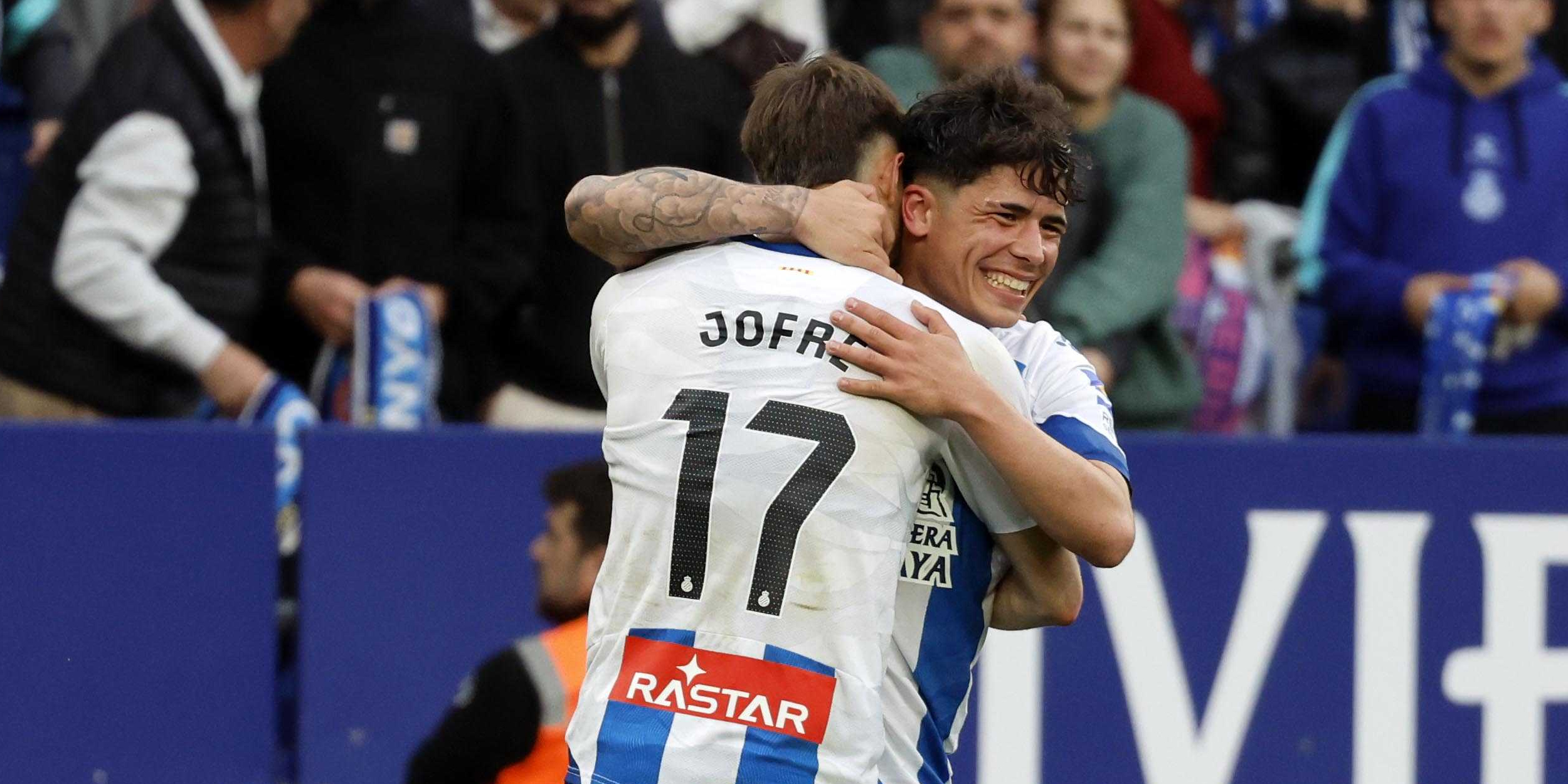 Jofre Carreras y Nico Melamed, celebrando un gol contra el Albacete | RCD Espanyol