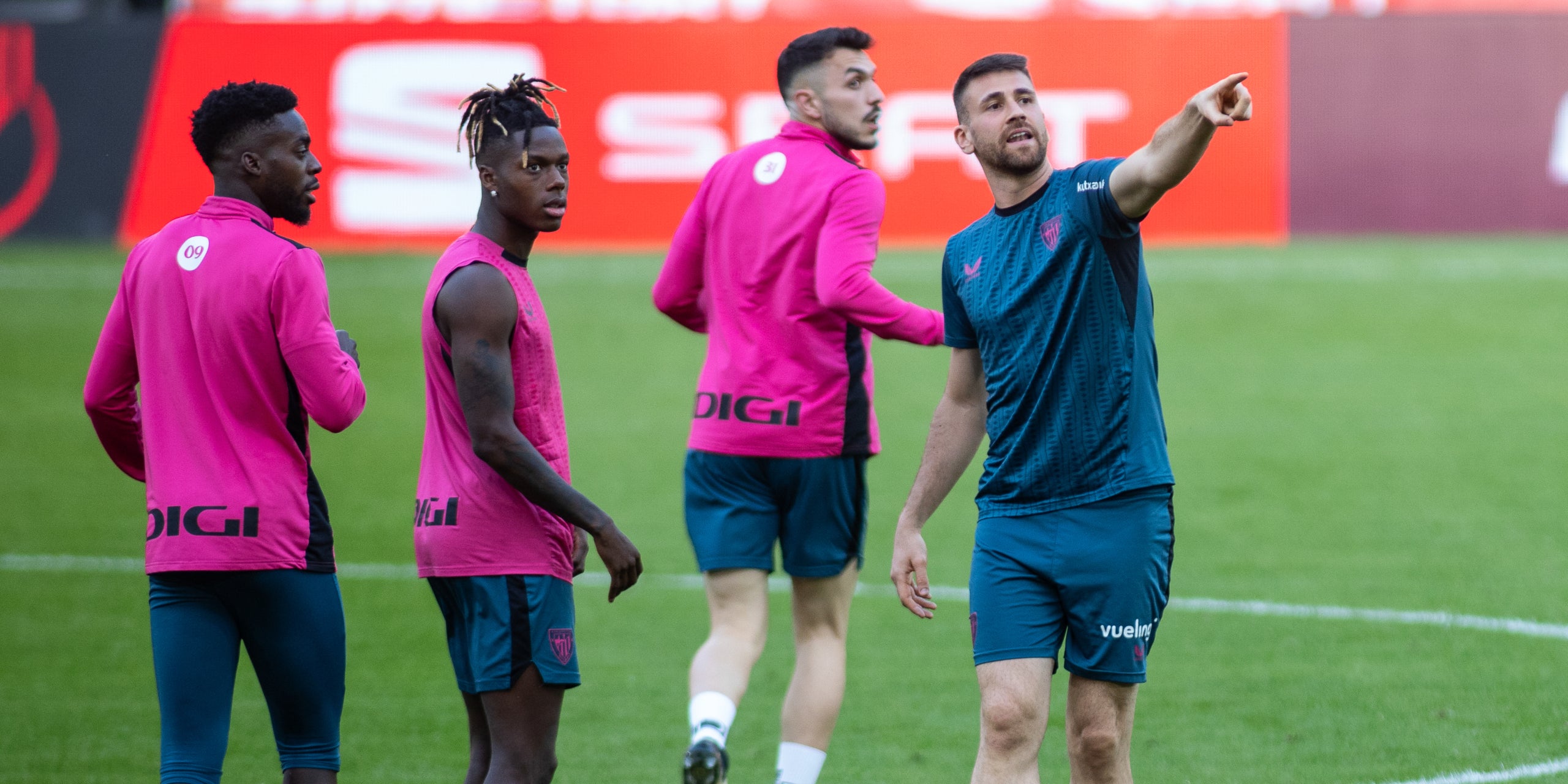 Els jugadors de l'Athletic, durant l'entrenament previ a la final de Copa | Europa Press
