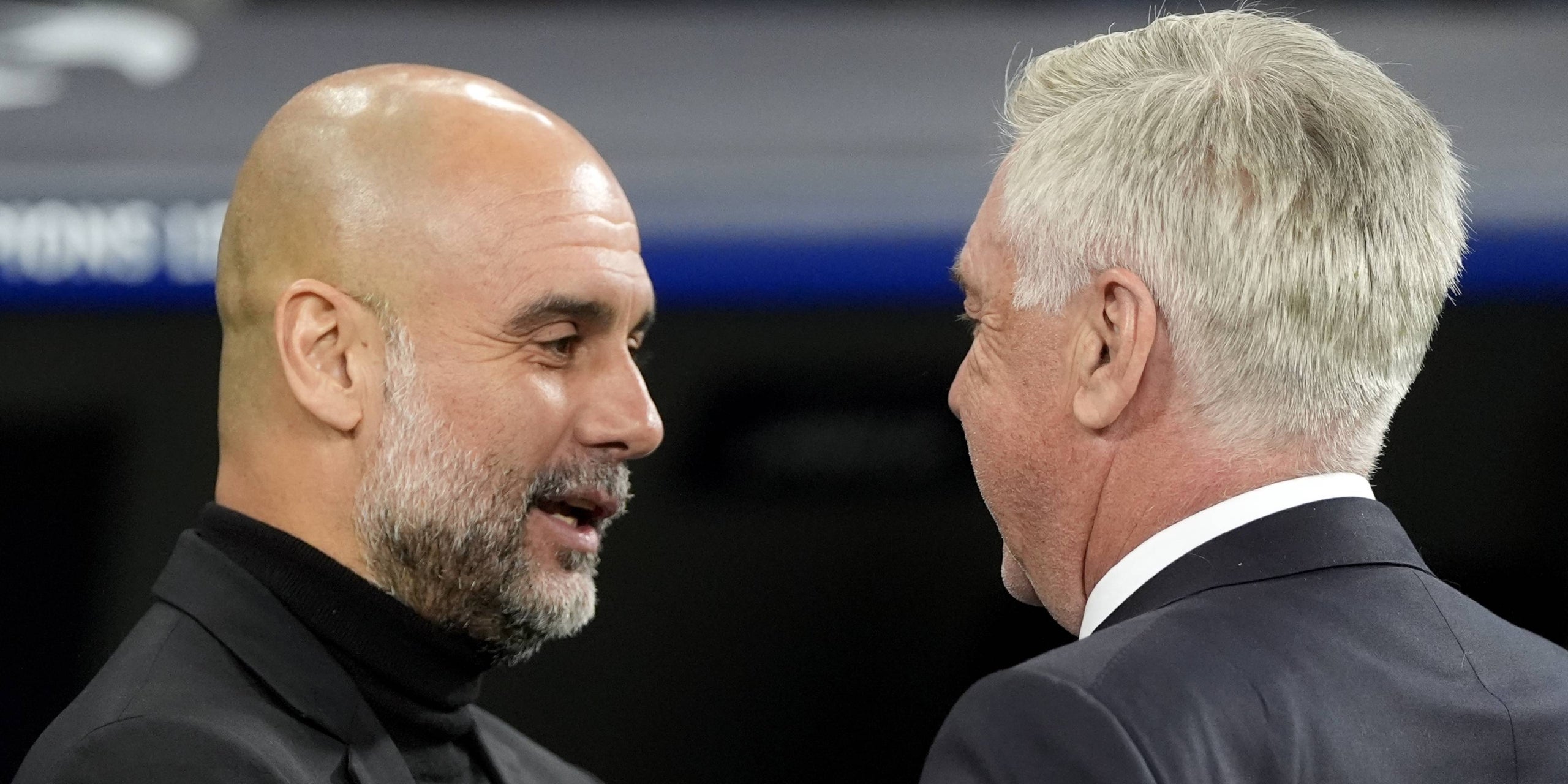 Pep Guardiola i Carlo Ancelotti, durant el Madrid-City | Europa Press