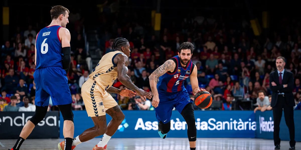 Jan Vesely y Ricky Rubio, durante el partido contra el UCAM Murcia | FC Barcelona