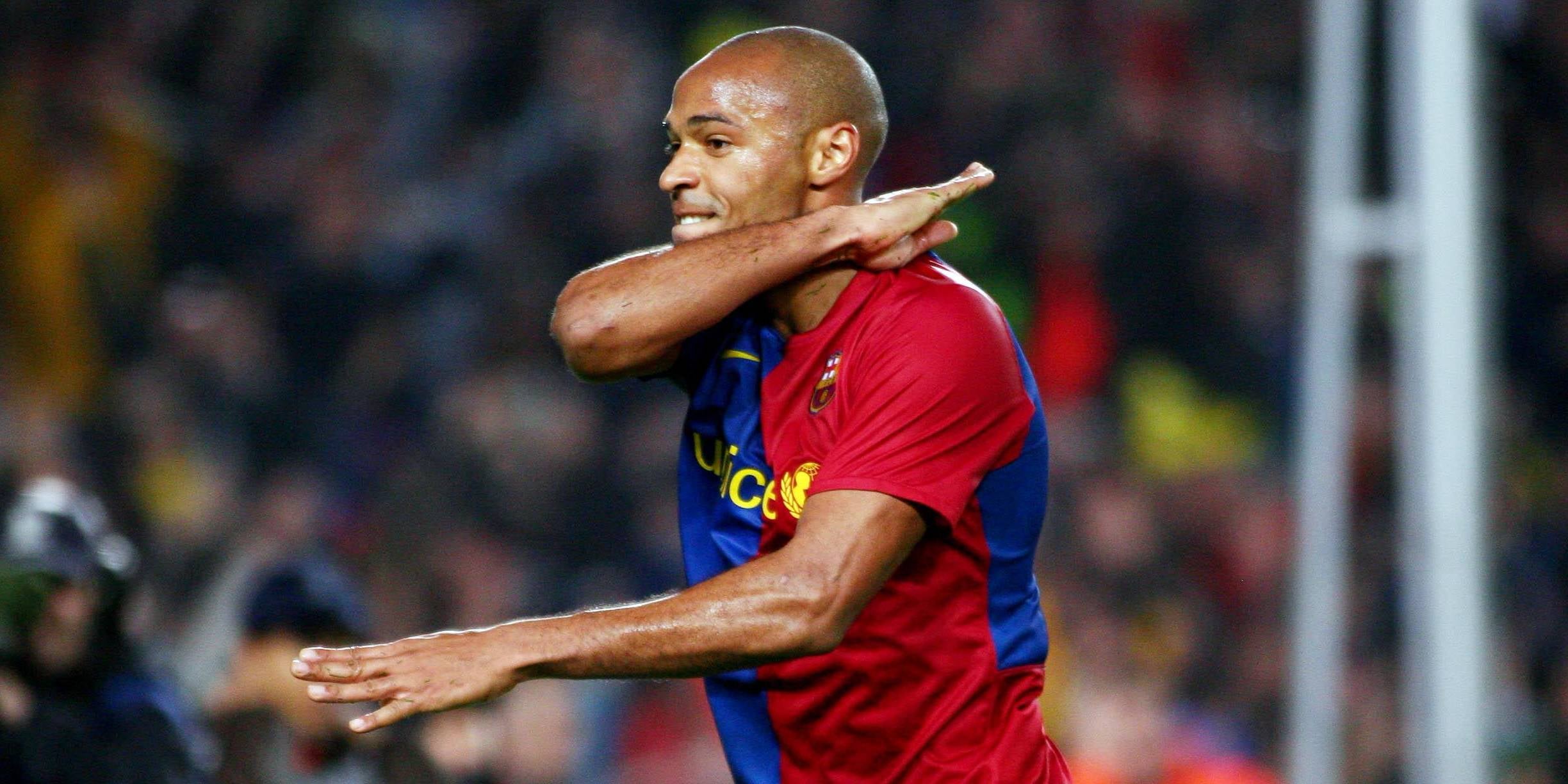 Thierry Henry, celebrant un gol com a jugador del Barça | FC Barcelona