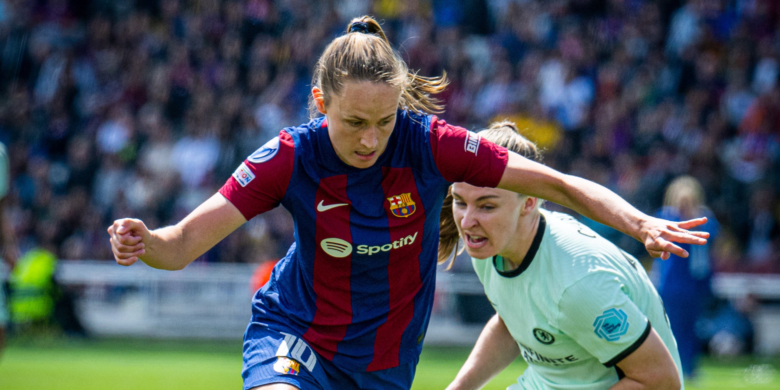 Graham Hansen, durant el partit contra el Chelsea | @FCBfemeni