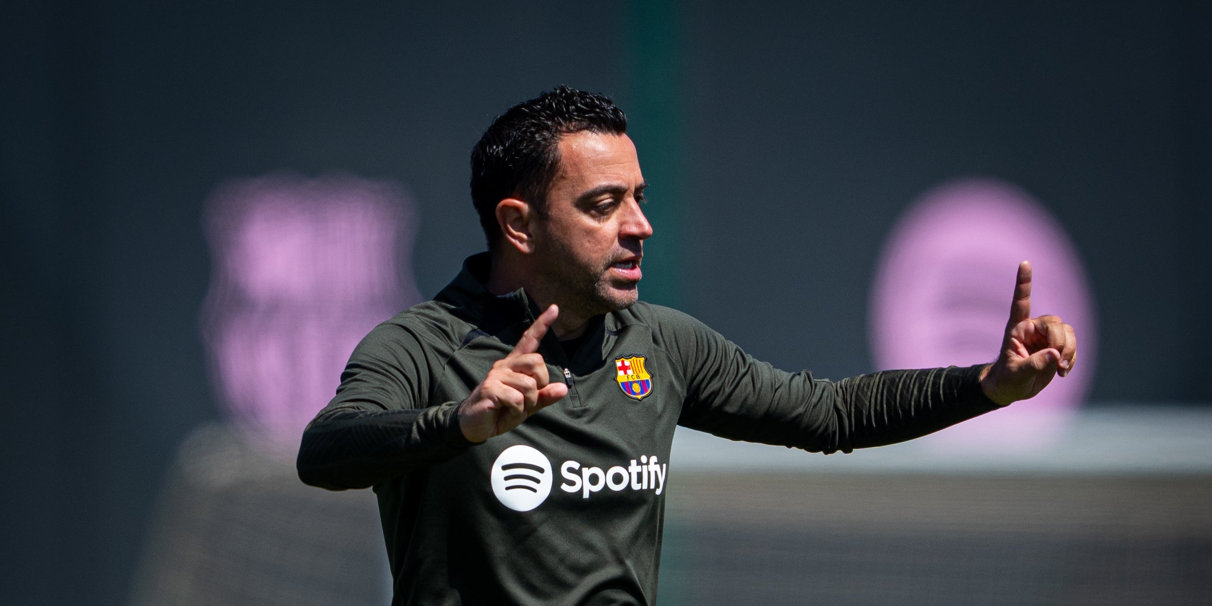 Xavi Hernández, durant un entrenament amb el Barça | @FCBarcelona