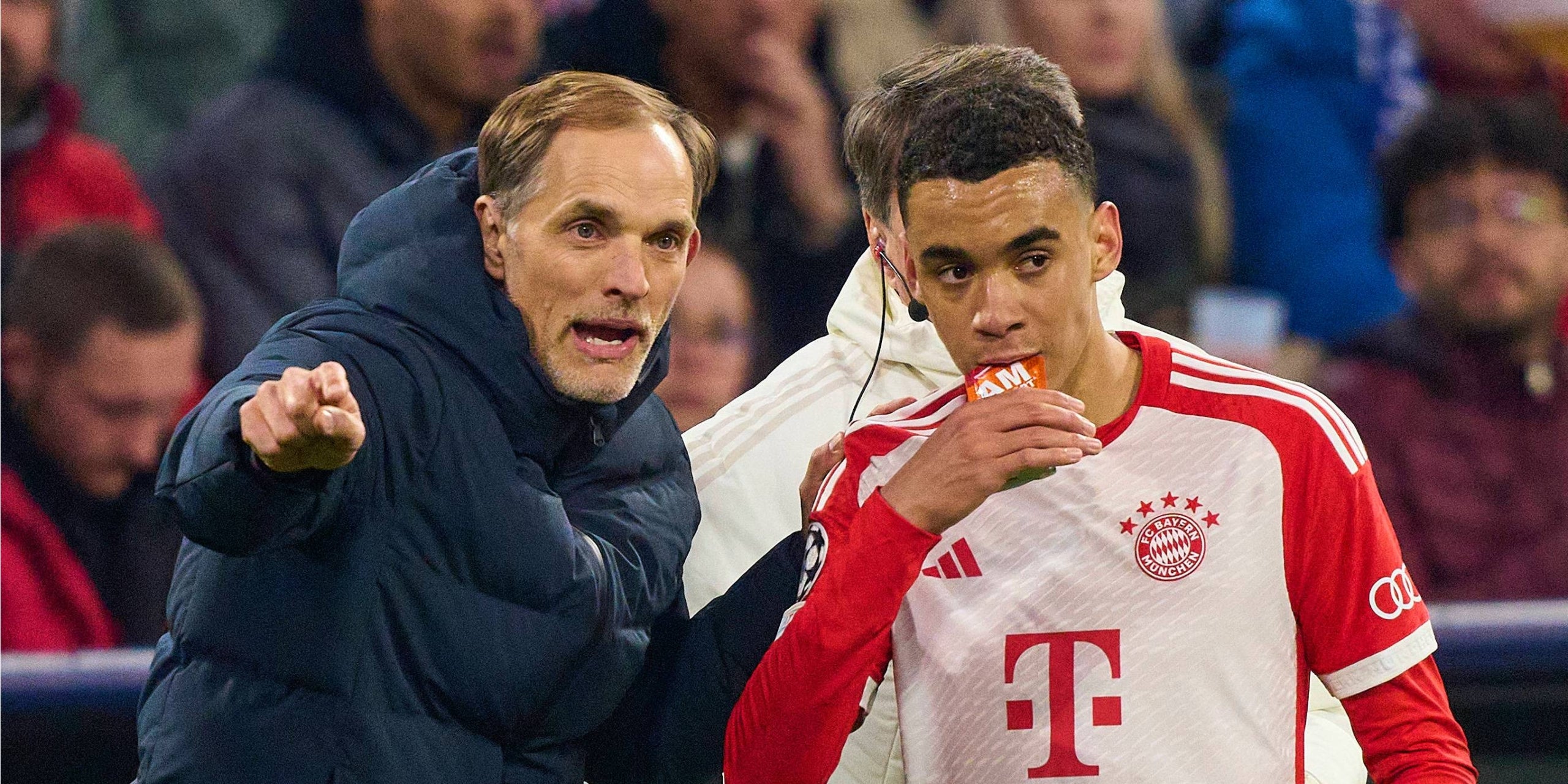Thomas Tuchel, entrenador del Bayern, y Jame Musiala, jugador del club alemán | Bayern de Múnich
