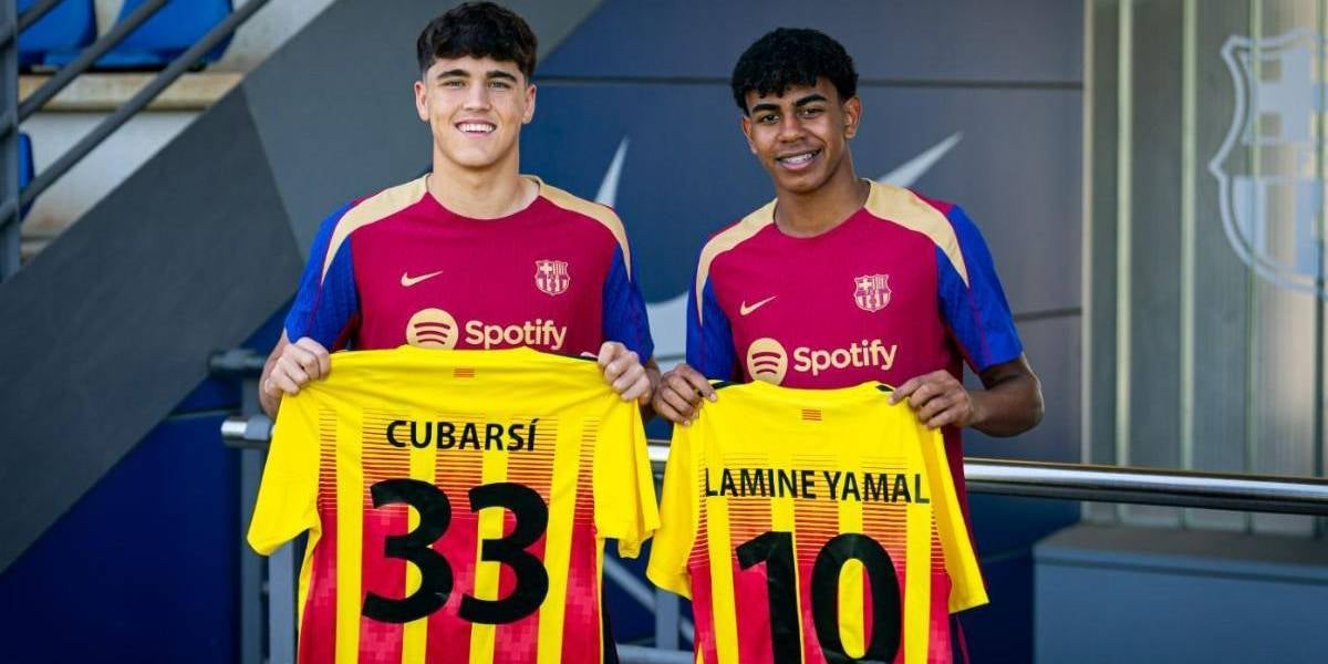 Pau Cubarsí y Lamine Yamal, con la camiseta de la selección catalana | FCF