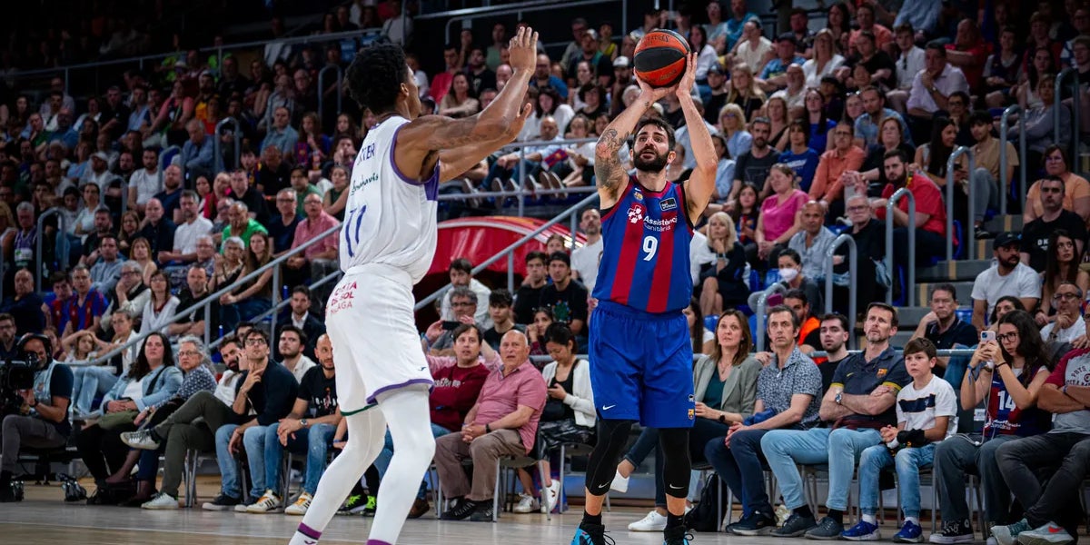 Ricky Rubio, durante el partido contra el Unicaja | @FCBbasket