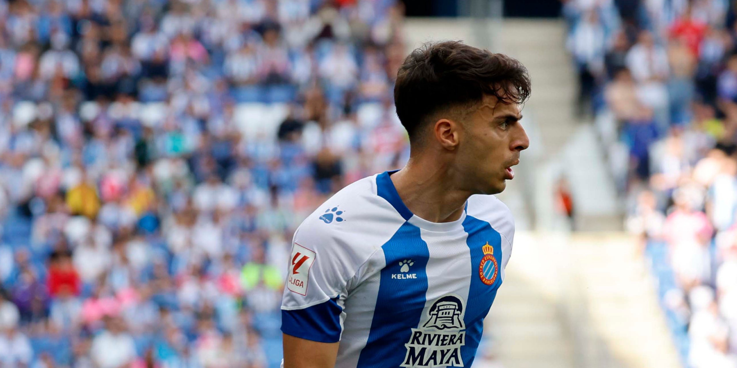 Álvaro Aguado, durant el partit contra l'Sporting | @RCDEspanyol