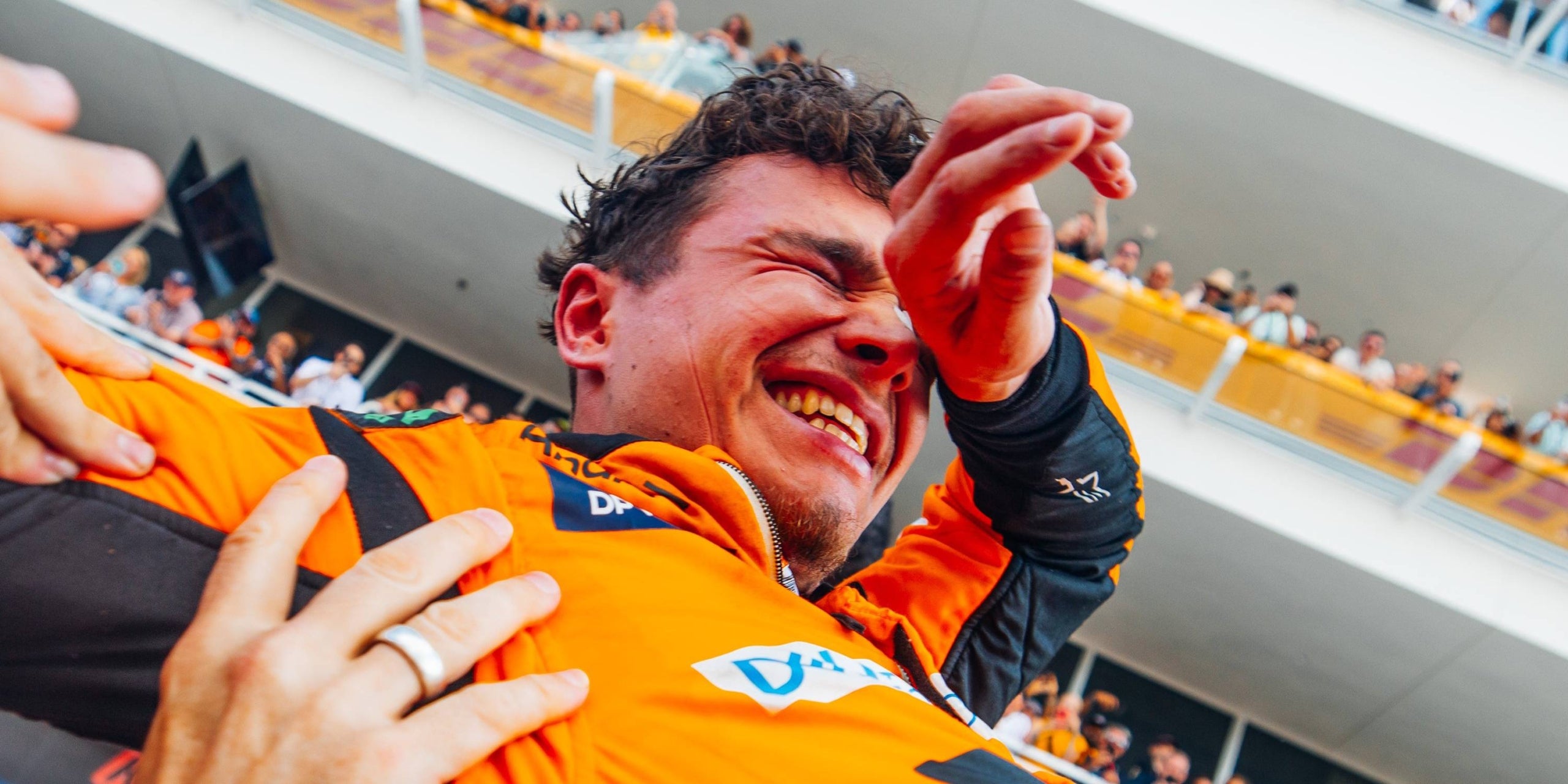 Lando Norris, pilot de McLaren, celebrant la victòria al Gran Premi de Miami | McLaren