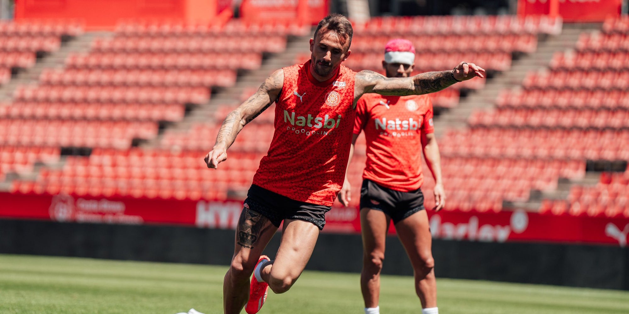 Aleix Garcia, en el entrenamiento previo al partido contra el Barça | @GironaFC
