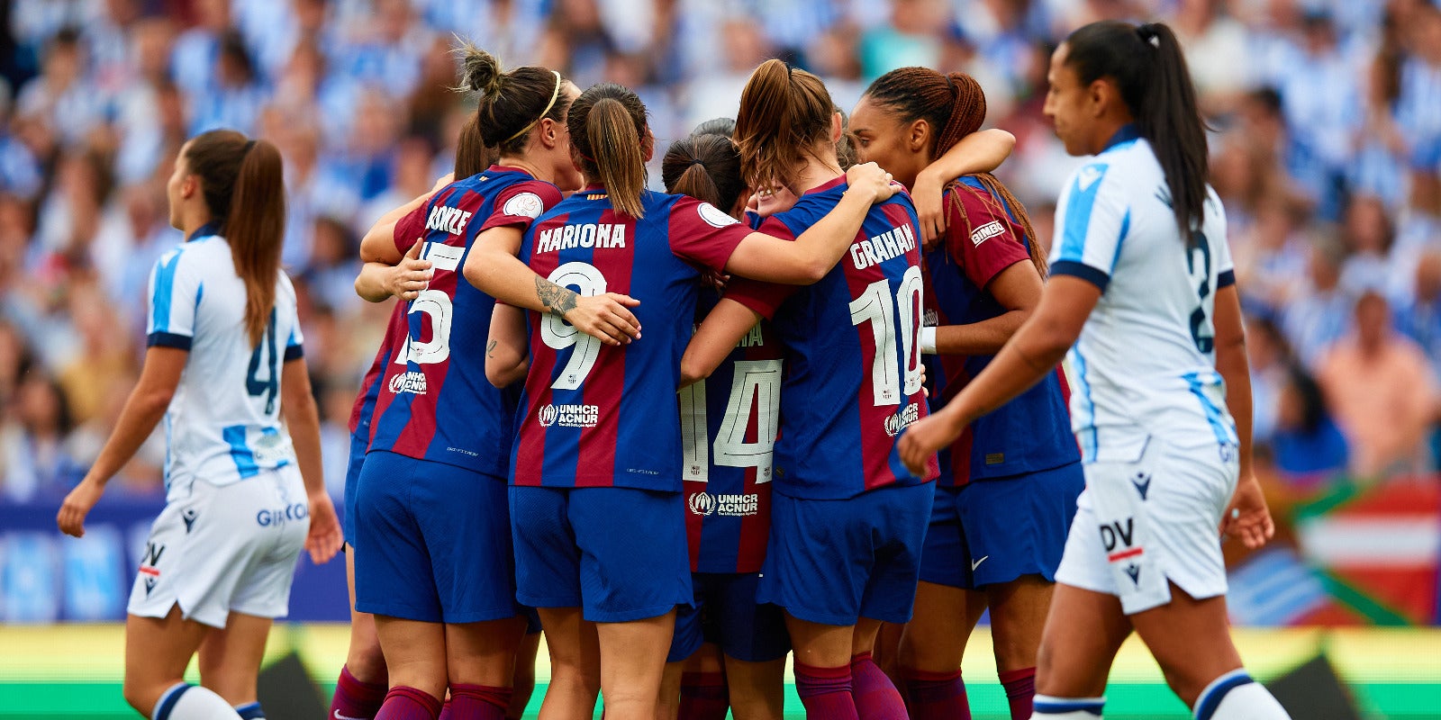 Les jugadores del Barça, celebrant un gol contra la Reial Societat a la final de la Copa de la Reina | RFEF