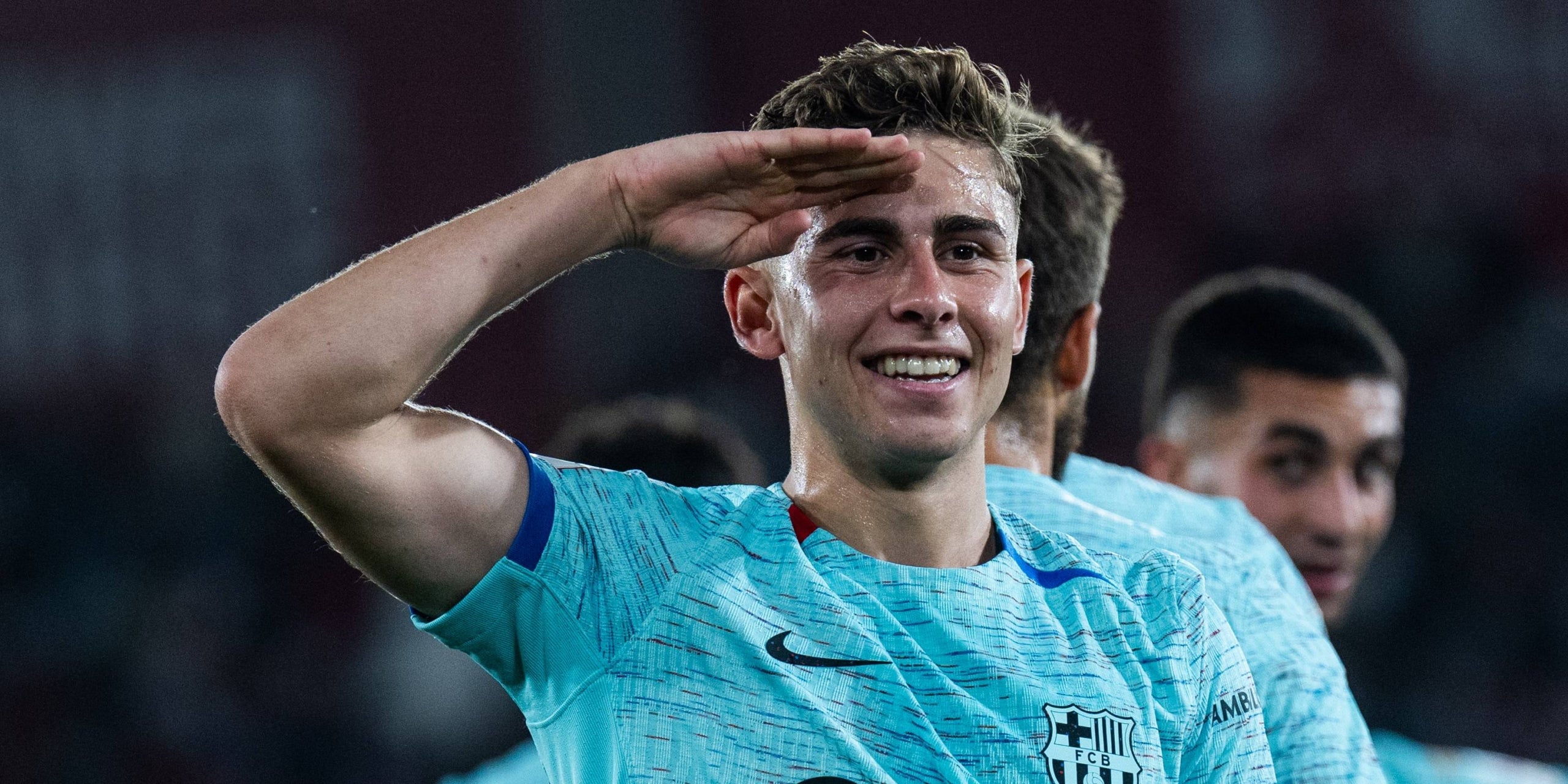 Fermín López, jugador del Barça, celebrant un gol contra l'Almeria | FC Barcelona