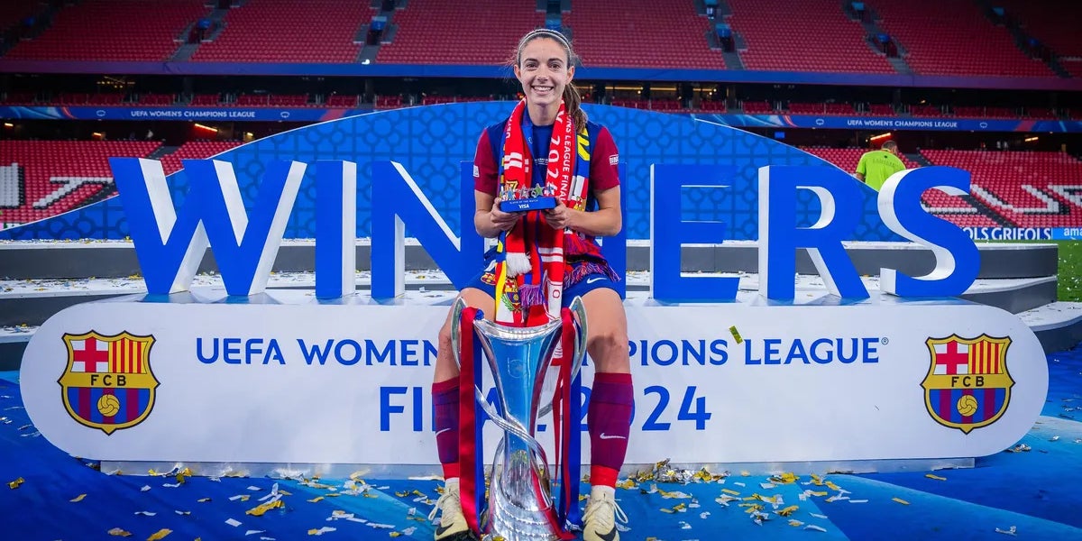 Aitana Bonmatí, celebrant la Champions guanyada a Bilbao | FC Barcelona
