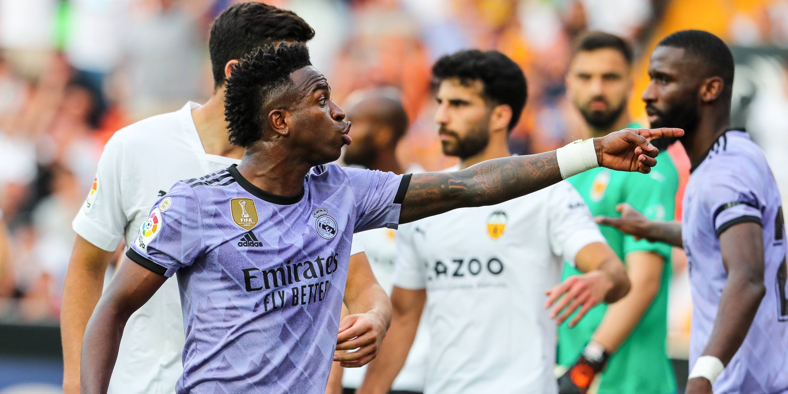 Vinicius Jr., durant l'incident a Mestalla | Europa Press