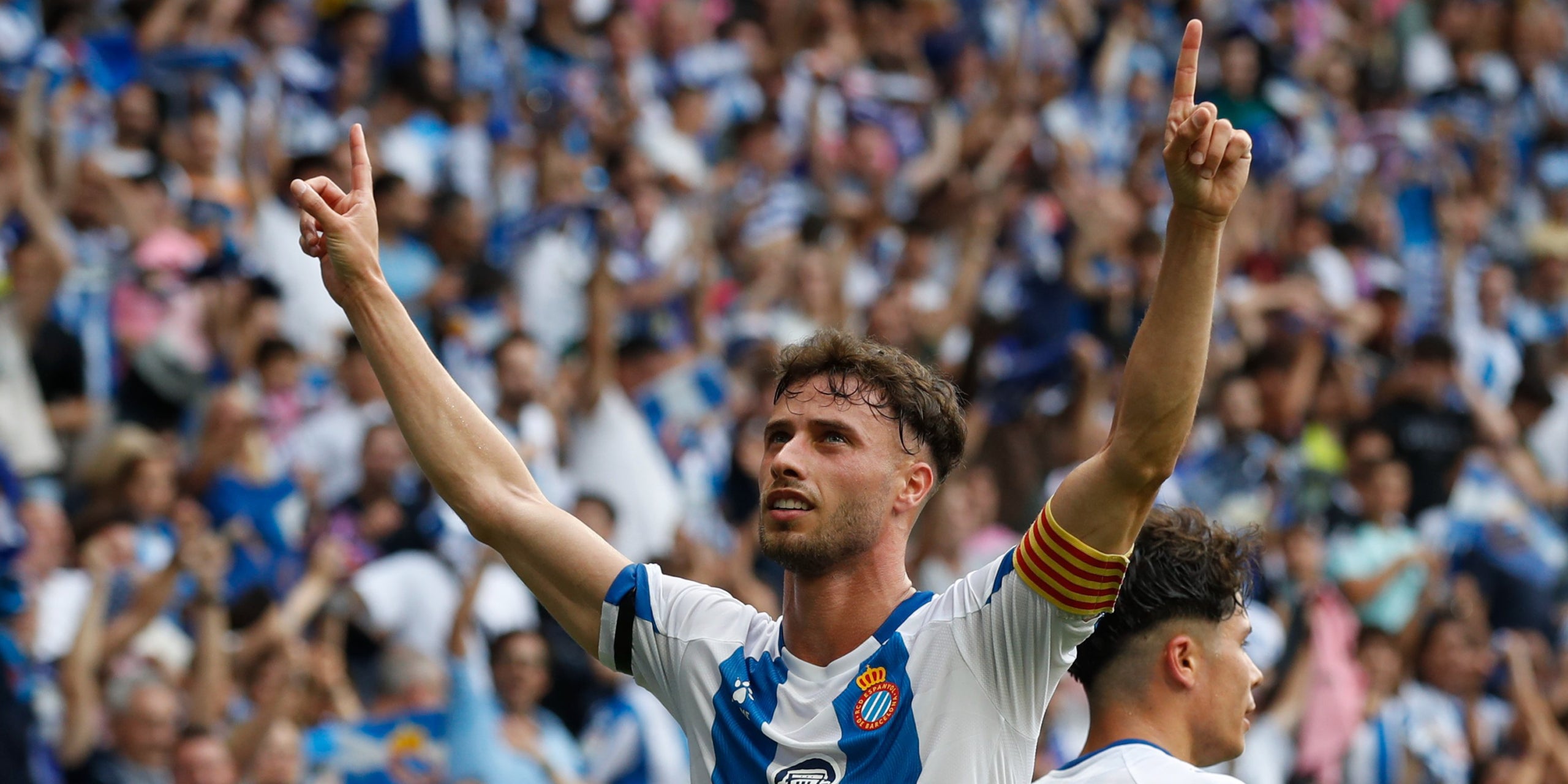 Javi Puado, celebrando un gol contra el Oviedo | @LaLiga2