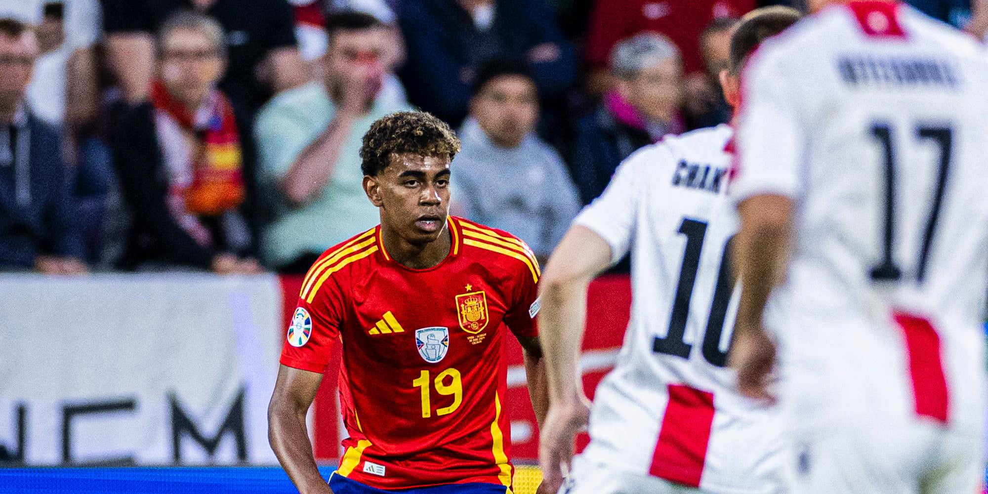 Lamine Yamal, durant el partit contra Geòrgia dels vuitens de final de l'Eurocopa 2024 | UEFA