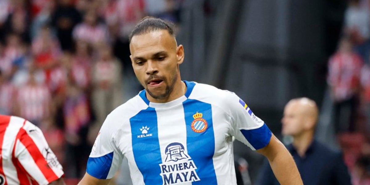 Martin Braithwaite, durant l'Sporting-Espanyol dels play-offs | @RCDEspanyol