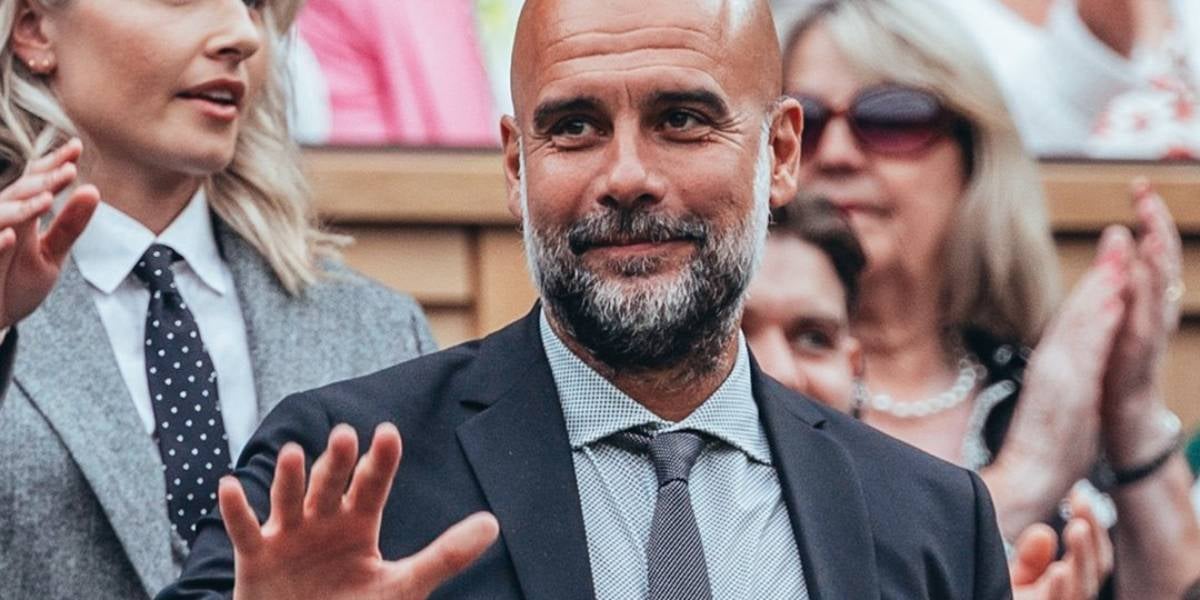 Guardiola dempeus a Wimbeldon | @mancitycatala