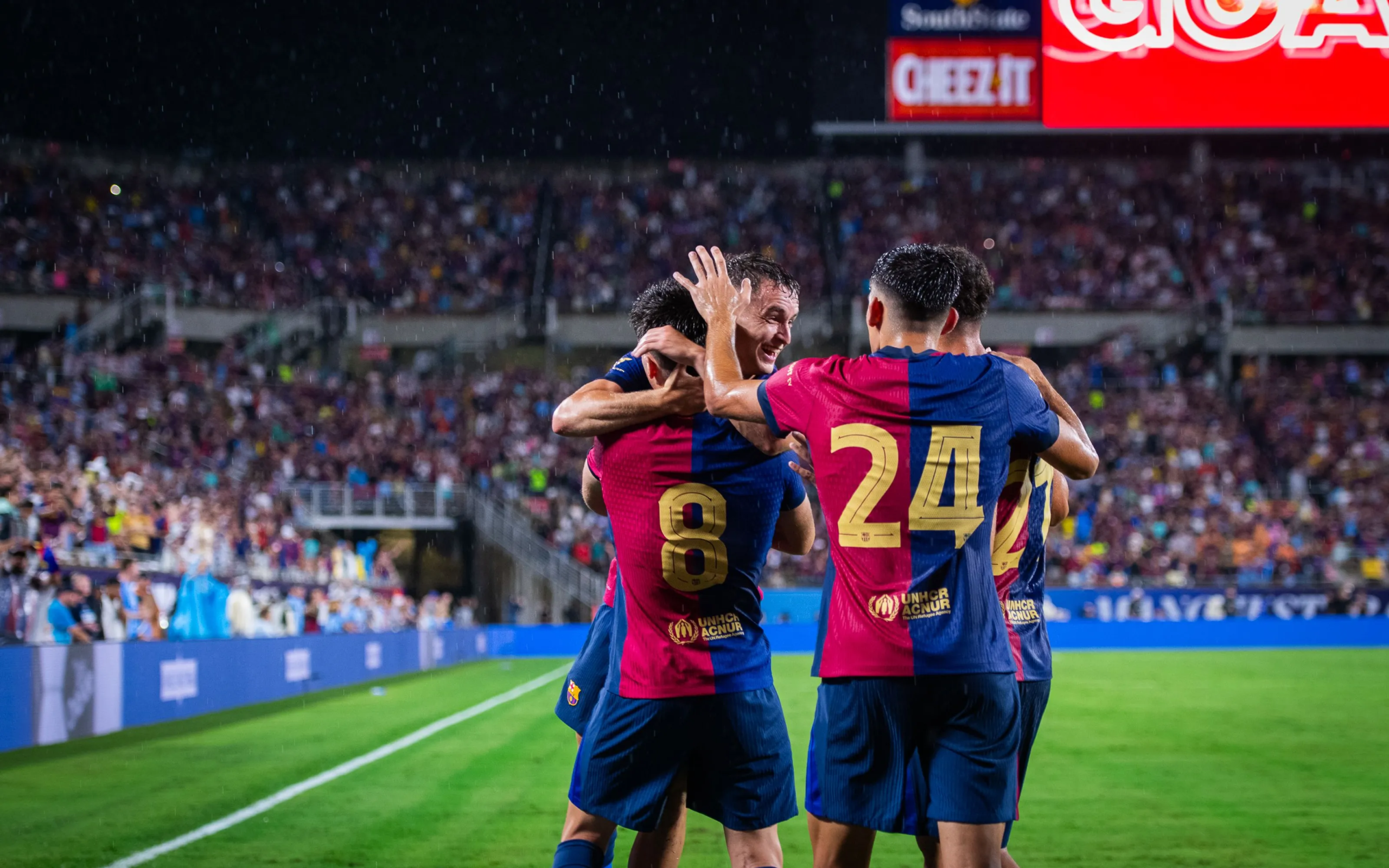 Els jugadors del Barça celebren un dels contra contra el City | FC Barcelona