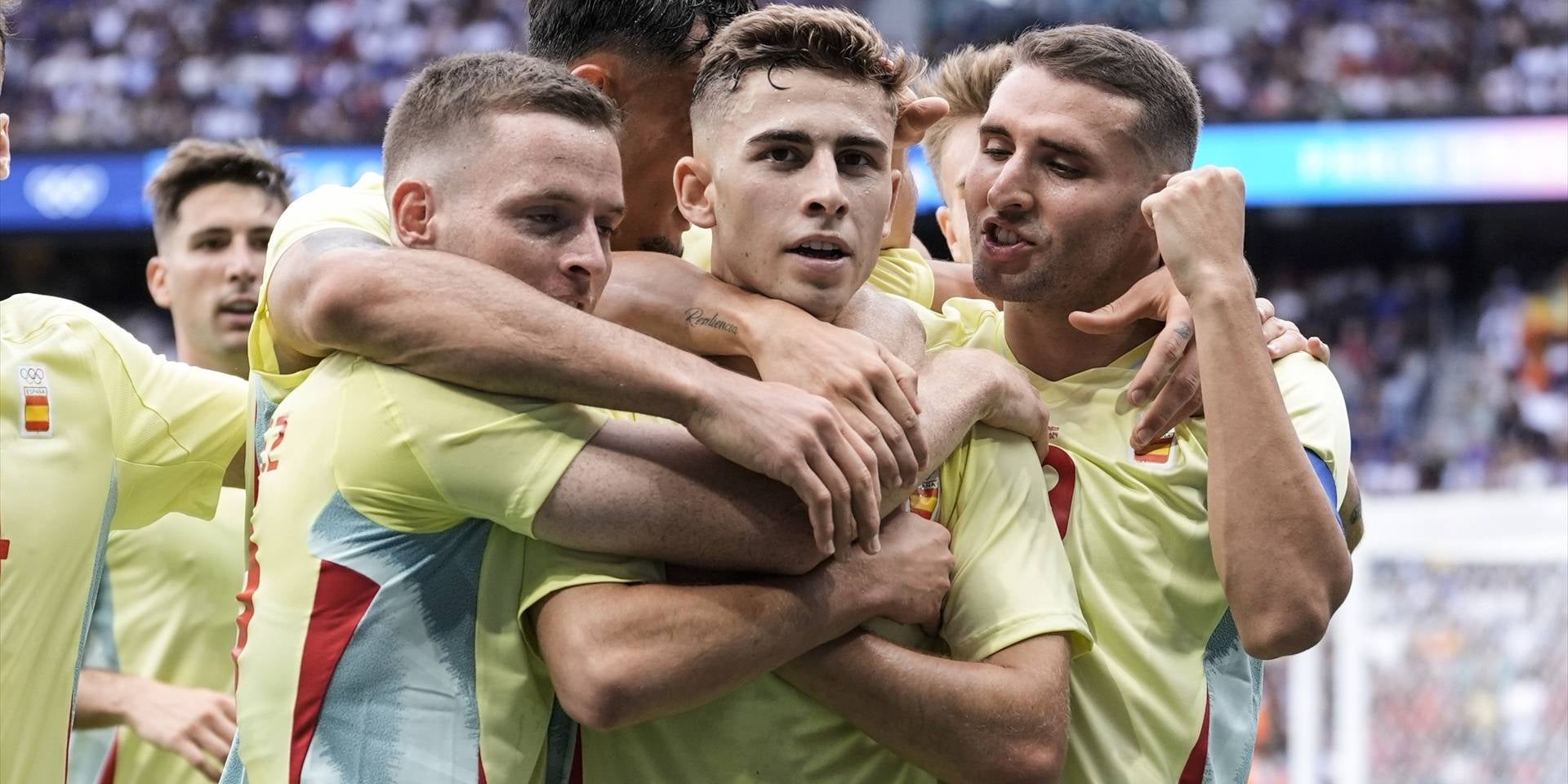 Fermín López, celebrant un gol amb la selecció espanyola | Europa Press