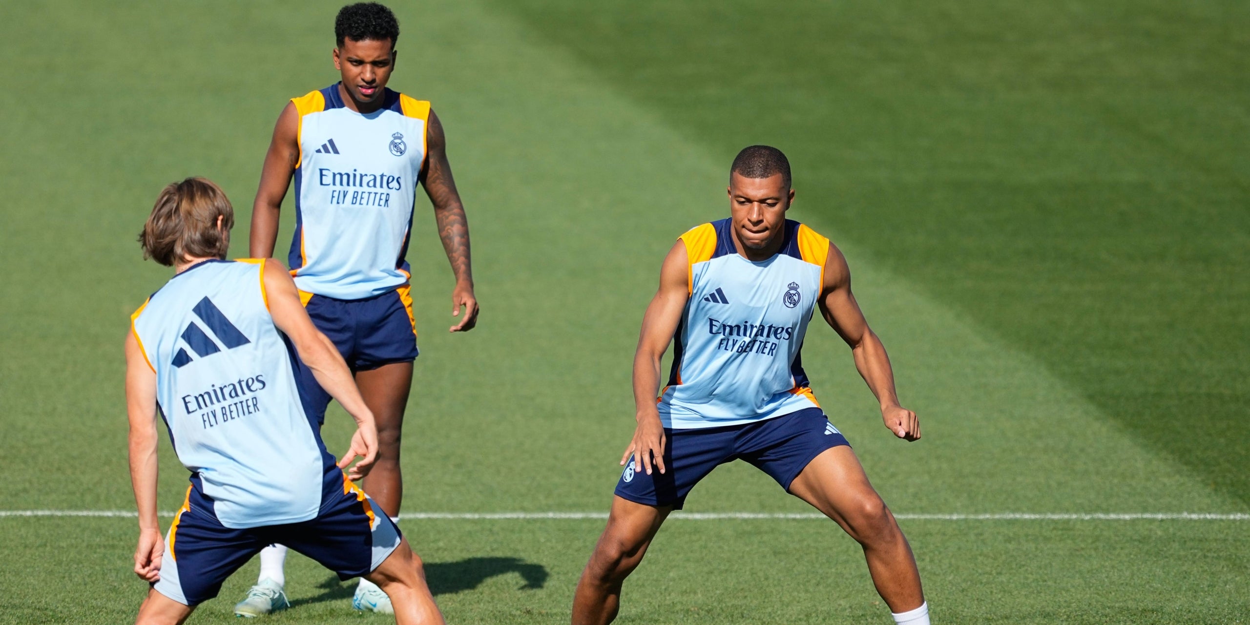 Kylian Mbappé y Rodrygo, durante un entrenamiento | Europa Press