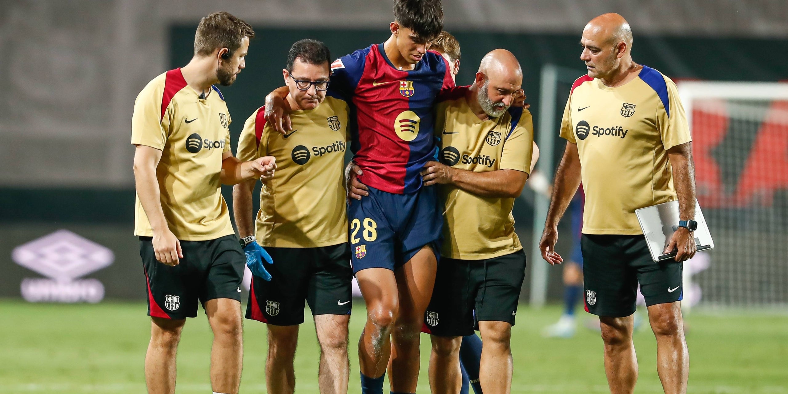 Marc Bernal, després de lesionar-se a Vallecas | Europa Press