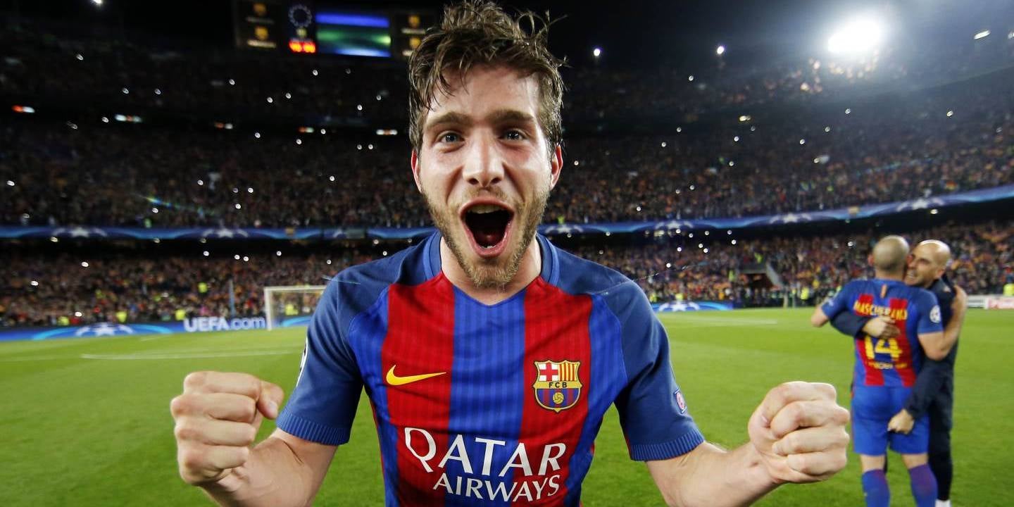 Sergi Roberto, celebrando su mítico 6-1 al PSG | FC Barcelona