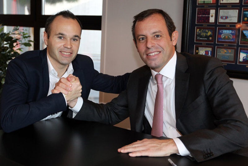 Andrés Iniesta i Sandro Rosell, en una imatge d'arxiu | FC Barcelona