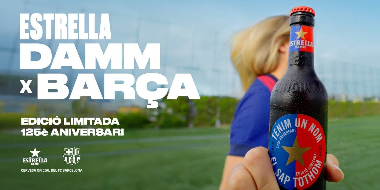 Imagen promocional de la cerveza de Estrella Damm por el 125º aniversario del Barça | Estrella Damm