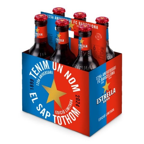 Un lote de seis cervezas conmemorativas de Estrella Damm para celebrar el 125º aniversario del Barça | Estrella Damm