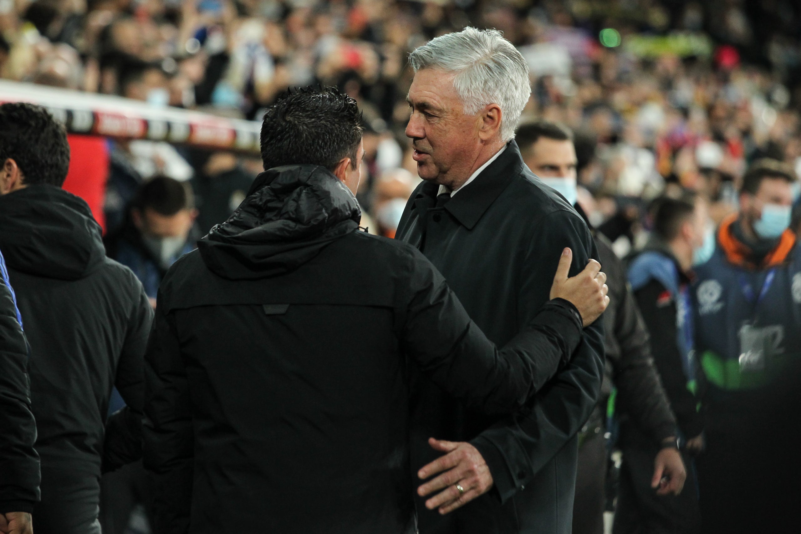 Xavi i Ancelotti, durant el 0-4 al clàssic de 2022 | Europa Press