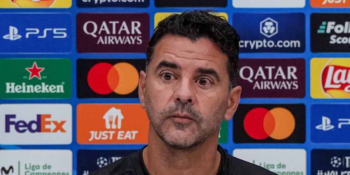 Míchel durant una roda de premsa | Girona FC