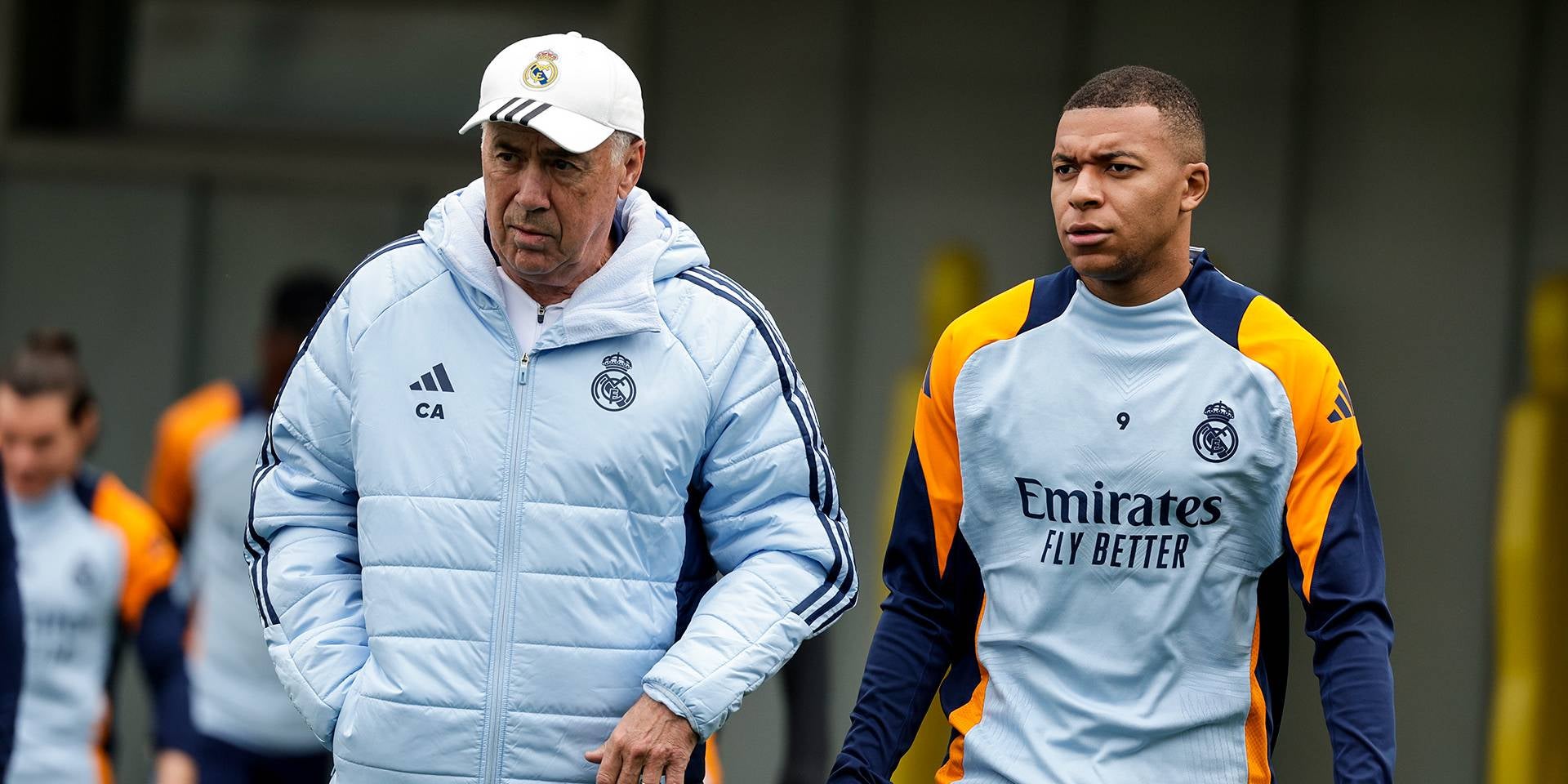 Ancelotti i Mbappé, durant un entrenament amb el Reial Madrid | Reial Madrid