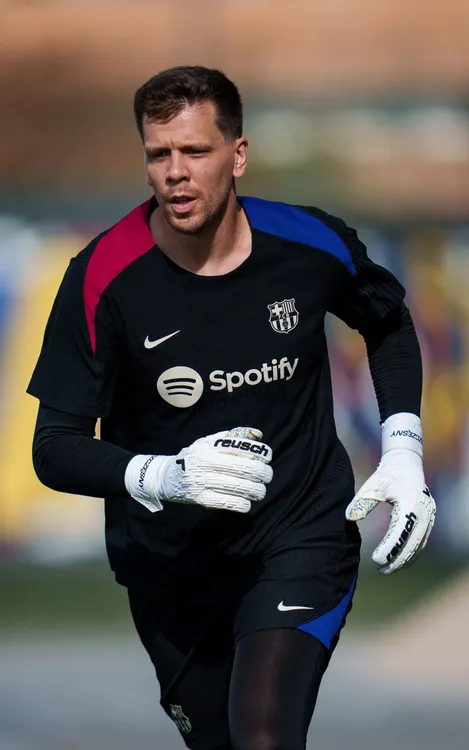 Wojciech Szczesny, durant un entrenament amb el Barça | FC Barcelona