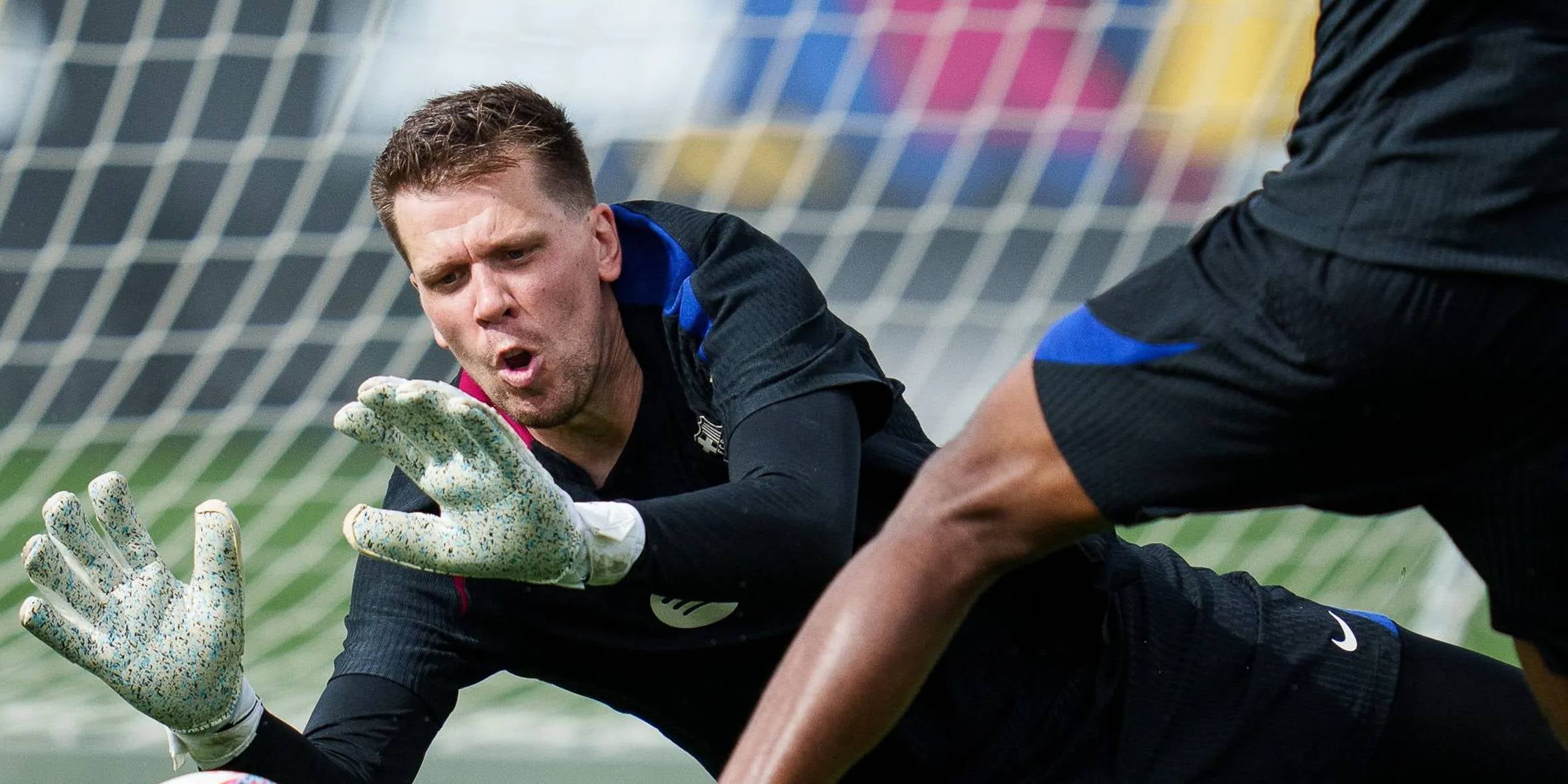 Wojciech Szczesny, durant un entrenament amb el Barça | FC Barcelona