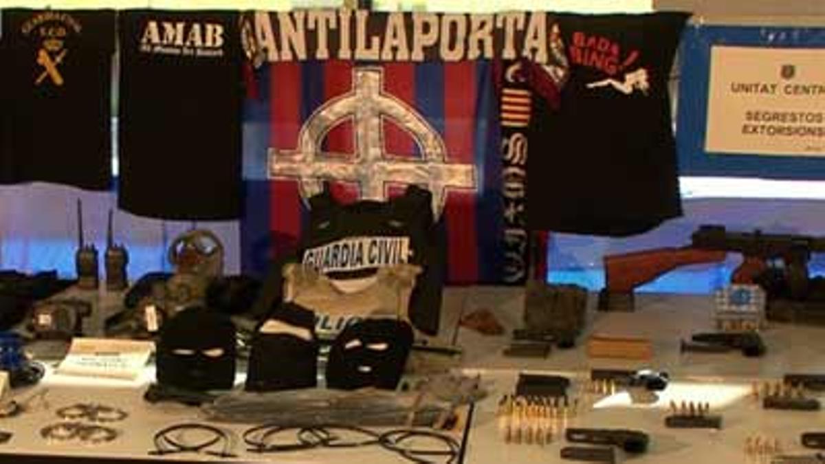 Armes incautades pels Mossos d'Esquadra als Boixos Nois, en una imatge d'arxiu