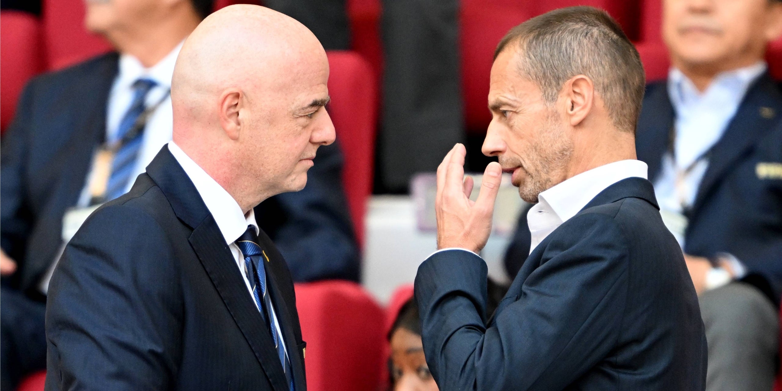 Gianni Infantino i Aleksander Ceferin, durant un partit del passat Mundial | Europa Press