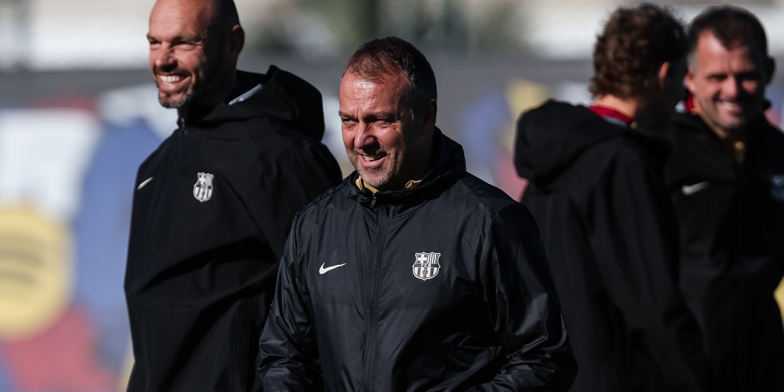 Hansi Flick, durant un entrenament amb el Barça | Europa Press