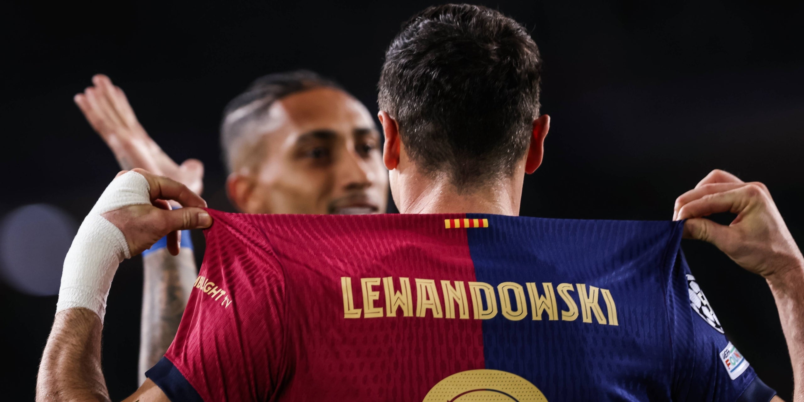Robert Lewandowski celebra el seu gol número 100 a la Champions | Europa Press